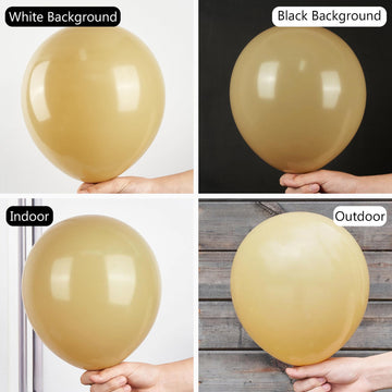 Partywoo Tan Balloons, 100 Pcs 12 Inch Boho Tan Balloons, Light Brown Balloons For Balloon Garland Or Balloon Arch As Birthday Party Decorations, Wedding Decorations, Baby Shower Decorations, Tan-F19