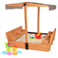 Aivituvin Kids Sand Boxes With Canopy Sandboxes With Covers Foldable Bench Seats, Children Outdoor Wooden Playset - Upgrade Retr