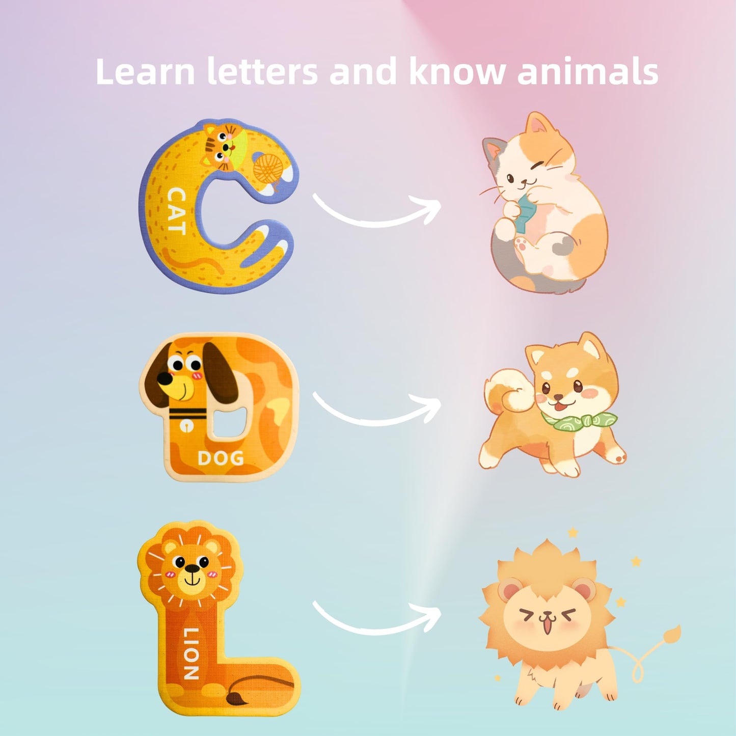 Ehr Magnetic Letters And Numbers,Colorful Abc Animal Alphabet Fridge Magnets,Thick Eva Material, Suitable For Toddlers Aged 3 4