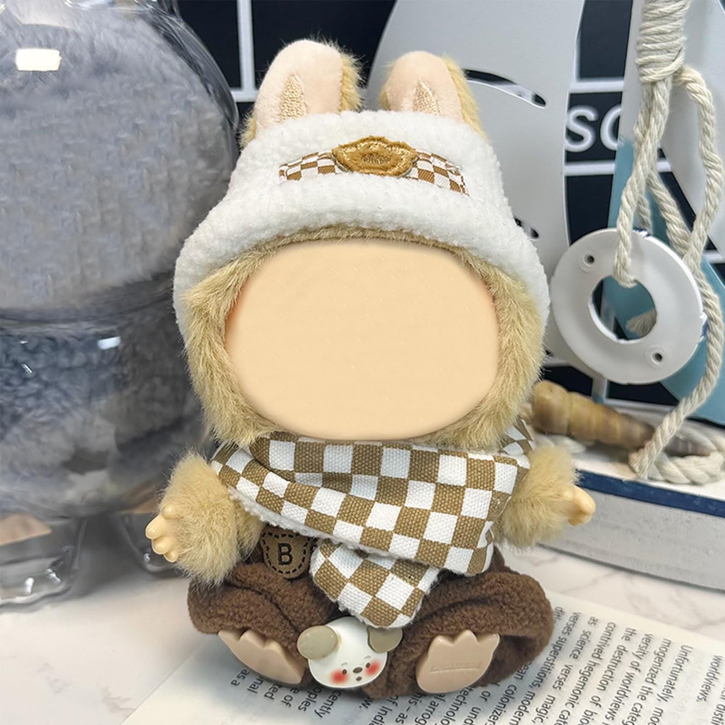 Clothes for Doll(NO Doll Included) 15/17cm Doll Clothes Set for Doll Outfit Accessories for Doll Plaid Scarf