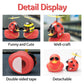 Wonuu Rubber Duck Car Decoration Ornaments Duck Car Dashboard Decorations Cool Glasses Duck With Propeller Helmet (R-Beatle-Red)
