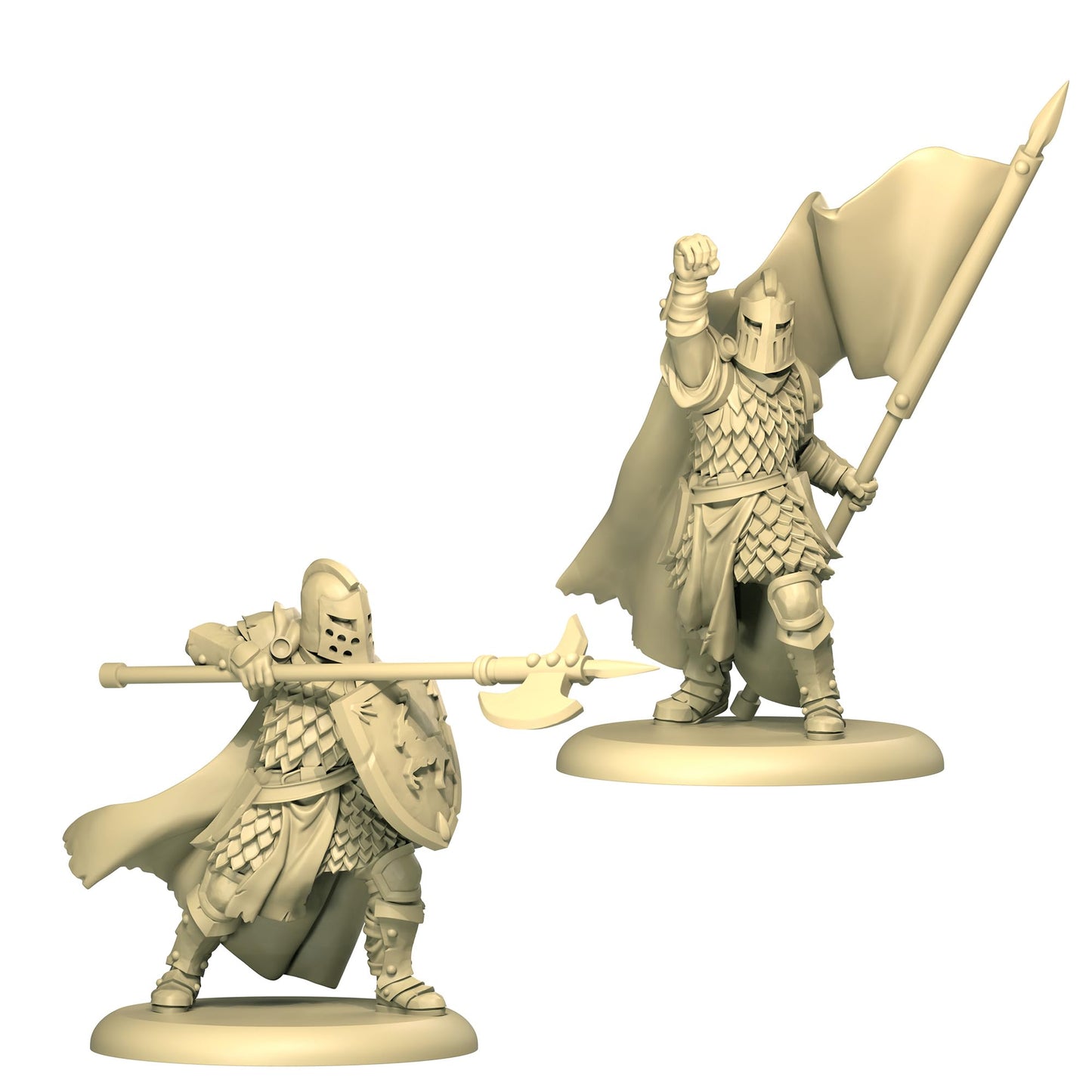 CMON A Song of Ice and Fire Tabletop Miniatures Game Baratheon Halberdiers Unit Box - House Baratheon Vanguard Defense! Strategy Game for mature-themeds  Ages 14+  2+ Players  45-60 Minute Playtime  Made