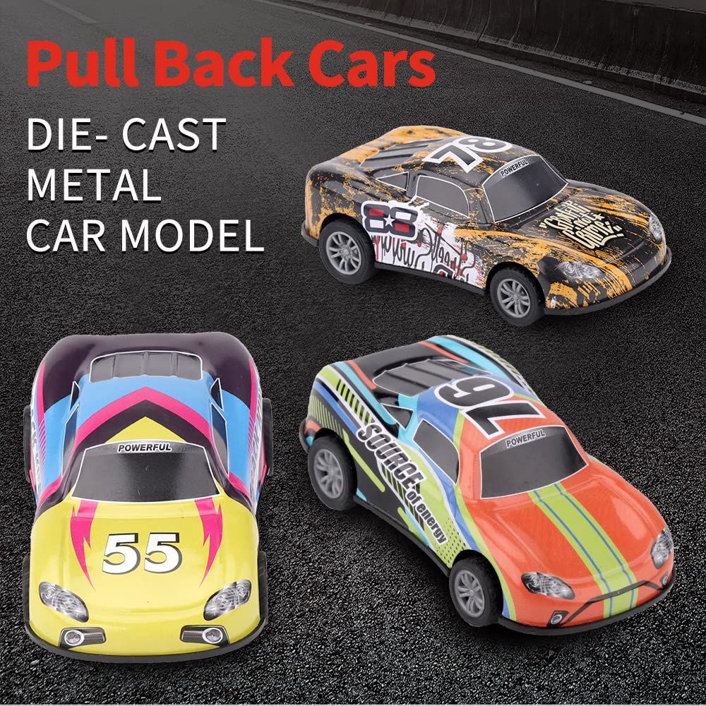 4.2 Inch Pull Back Cars Toys Set, Push And Go Pull Back Cars Matchbox 1:28 Race Car 3 Pack Suitable For Toddlers 3 4 5 6 7 Year