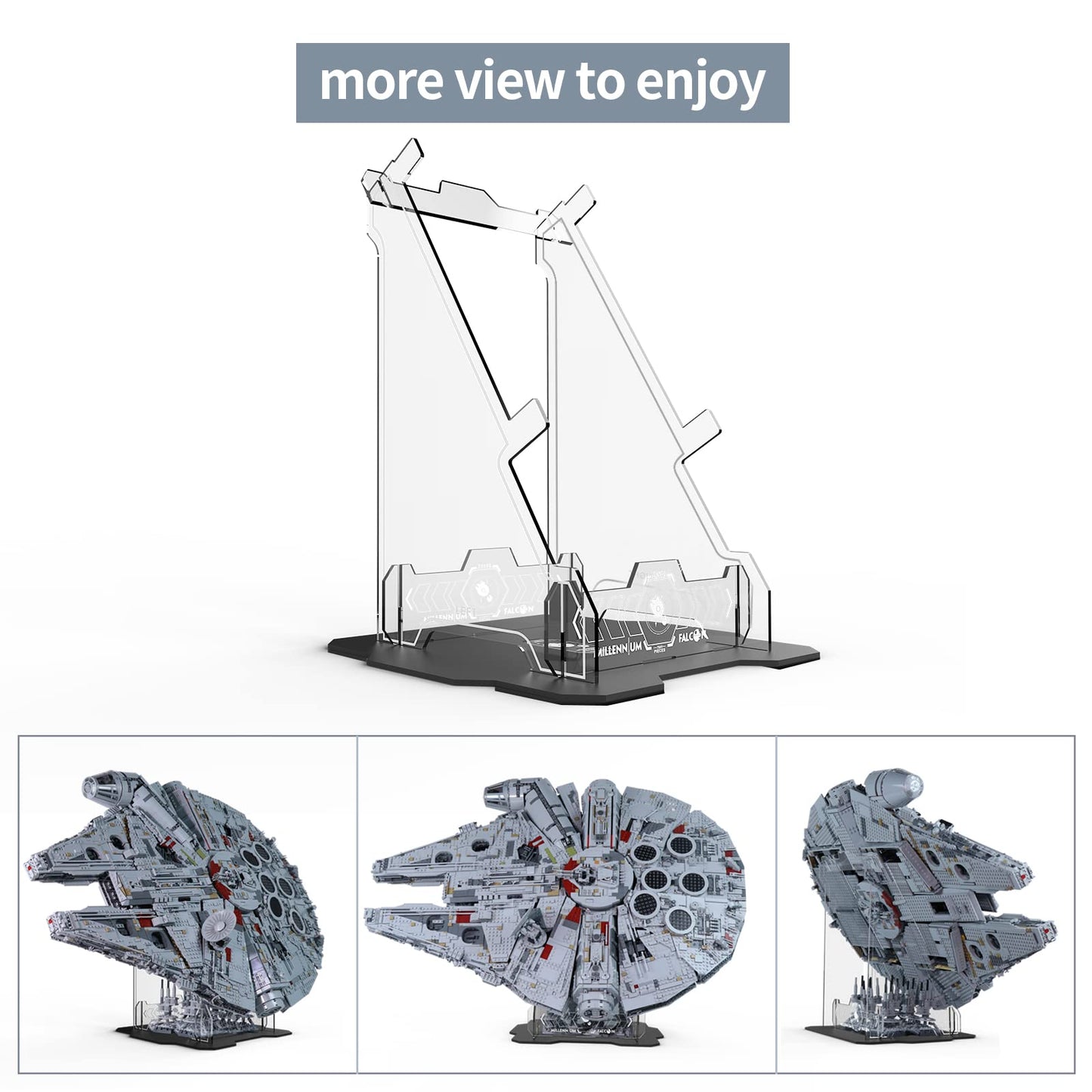 Naocard Display Stand For Lego Millennium Falcon 75192 Star Wars Building Block, 5Mm Acrylic Display Holder, Vertical Display Br