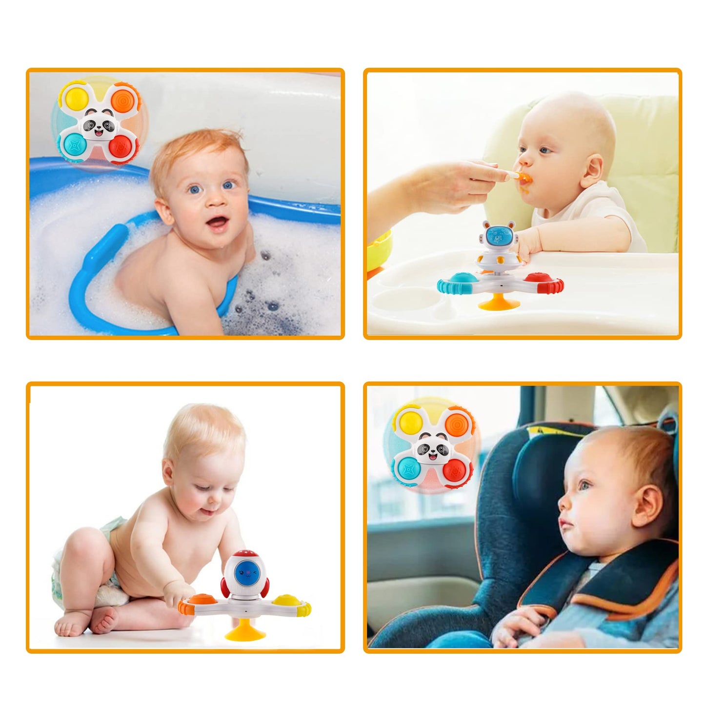 Hundredmore Suction Cup Spinner Toy For Baby 12-18Months, Bath Toys For Toddlers 1-3, Boys And Girls 1St Birthday Sensory Toys G