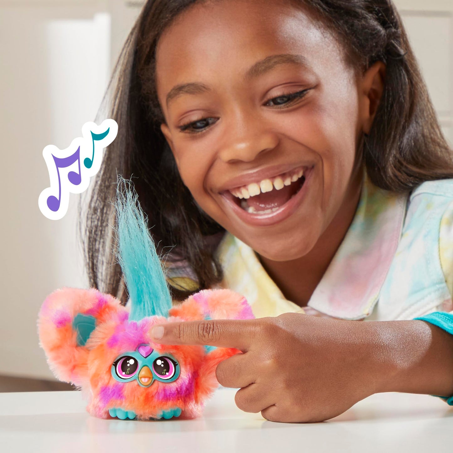 Furby Furblets Ree-Mix Mini Friend, 45+ Sounds & Music, Speaks Only Furbish, Electronic Plush Toys For 6 Year Olds & Up, Coral