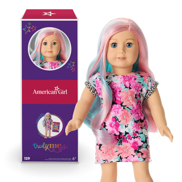 American Girl Truly Me 18-Inch Doll #129 With Lt Blue Eyes, Multicolor Hair, Lt Skin With Warm Olive Undertones, For Ages 6+