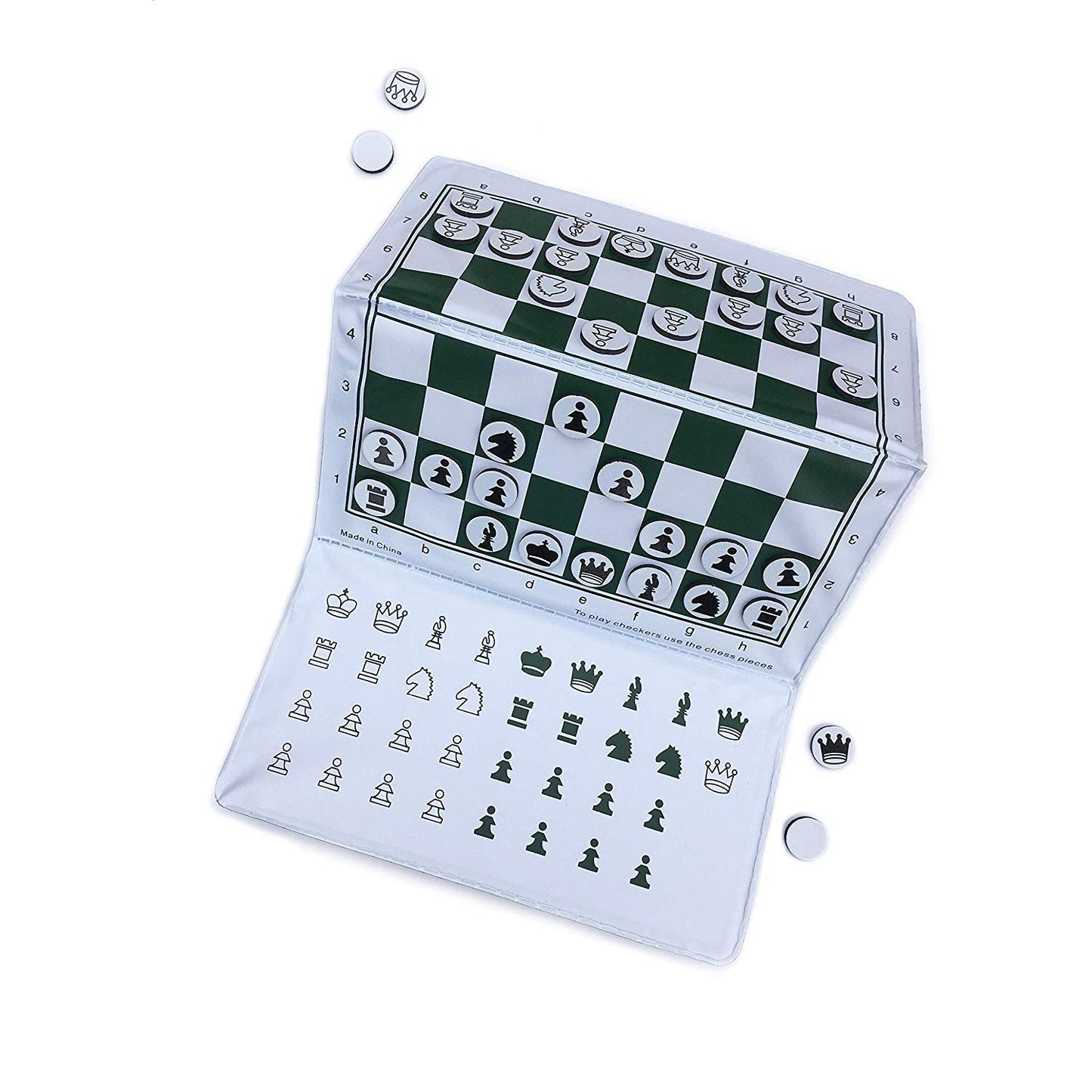 WE Games Mini Magnetic Travel Chess Set - 6-Inch Foldable Board, Durable Vinyl Pieces, Gold Logo, Model 10-0006