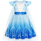 WonderBabe Girl's Snow Party Princess Costume Halloween Christmas Birthday Party Dress Up for Little Girls with Princess Cape si