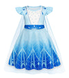 Wonderbabe Girls Princess Costumes Snow Queen Princess Halloween Cosplay Christmas Birthday Party Dress Up Outfits With Cape Siz