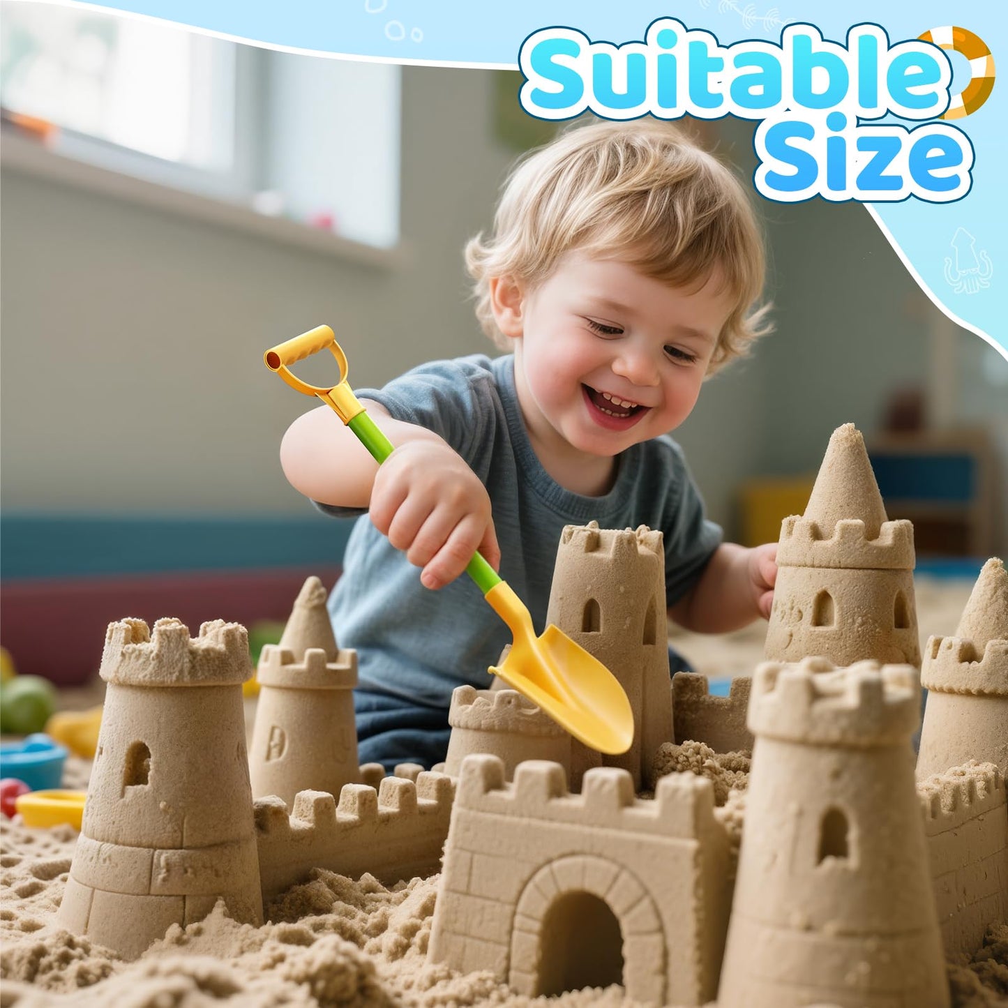 Eterfun Beach Sand Toys For Kids - Beach Toy Trolley Car With Shovel Tool Kit, Beach Bucket & Animal Molds - Summer Outdoor Gift