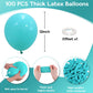 Jobkoo Teal Balloons 100 Pack 12 Inch Teal Blue Balloon Turquoise Latex Balloons Round Aqua Green Party Helium Balloons For Arch