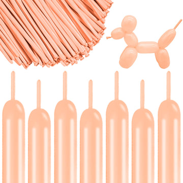 260 Long Balloons 100 Pack Pastel Orange Twisting Animal Balloons Thickening Latex Modeling Long Magic Balloons For Animal Model