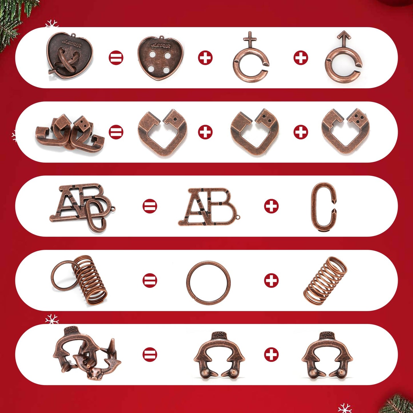 24 Pcs Brain Teaser Puzzles for mature-themeds - Metal Puzzles 3D Puzzle Game Toys for mature-themeds Teens - Wooden Unlock Interlocking Puzzle mature-themed IQ Education Puzzle Toys Smart Toys