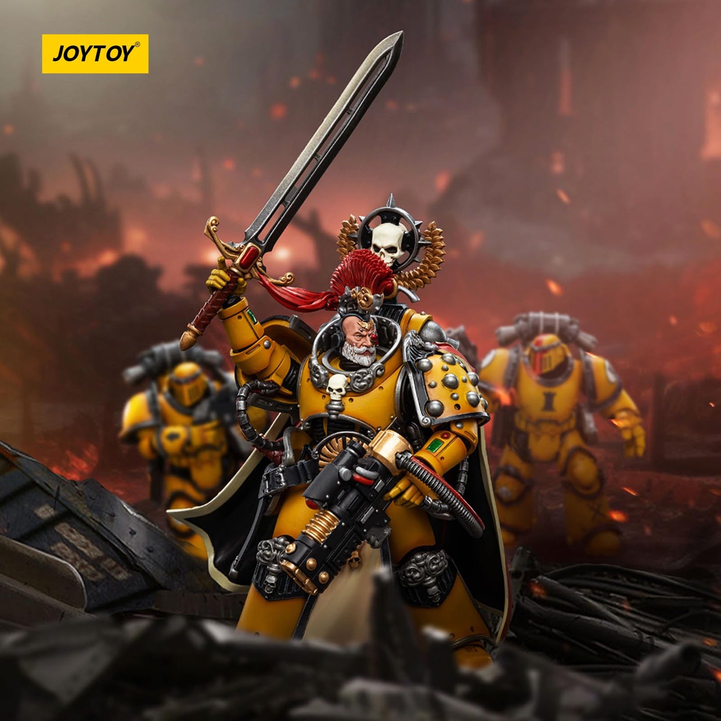 JOYTOY Warhammer 40k Imperial Fists Legion Praetor Action Figure 1/18 Scale Black Model QKZde-26BT-9138