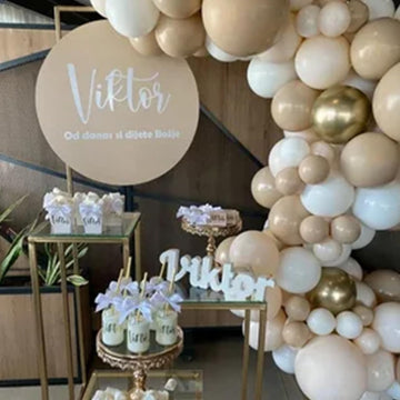 Boho Balloon Arch Beige Balloon Garland Kit, 113 Packs Neutral White Sand Balloon Nude Cream Peach Balloon And Metallic Champagn
