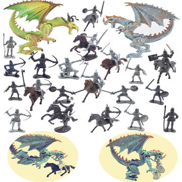 Guaishou Dragon Knight Action Figure Horse With Lance Fantasy World Ancient Soldiers Warriors Army Cavalry Party Favors Classic Soldier Toys