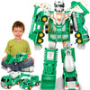 Laradola Transform Robot Toys - 5 in 1 STEM Building Cars for Kids 3-8 Years - Green ABS Construction Gift