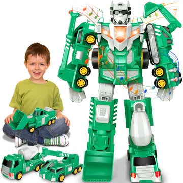 Laradola Toys For 3 4 5 6 7 8 Year Old - Transform Robot Kids Toys Cars | Stem Building Toddler For Ages 4-8 | 5 In 1 Constructi