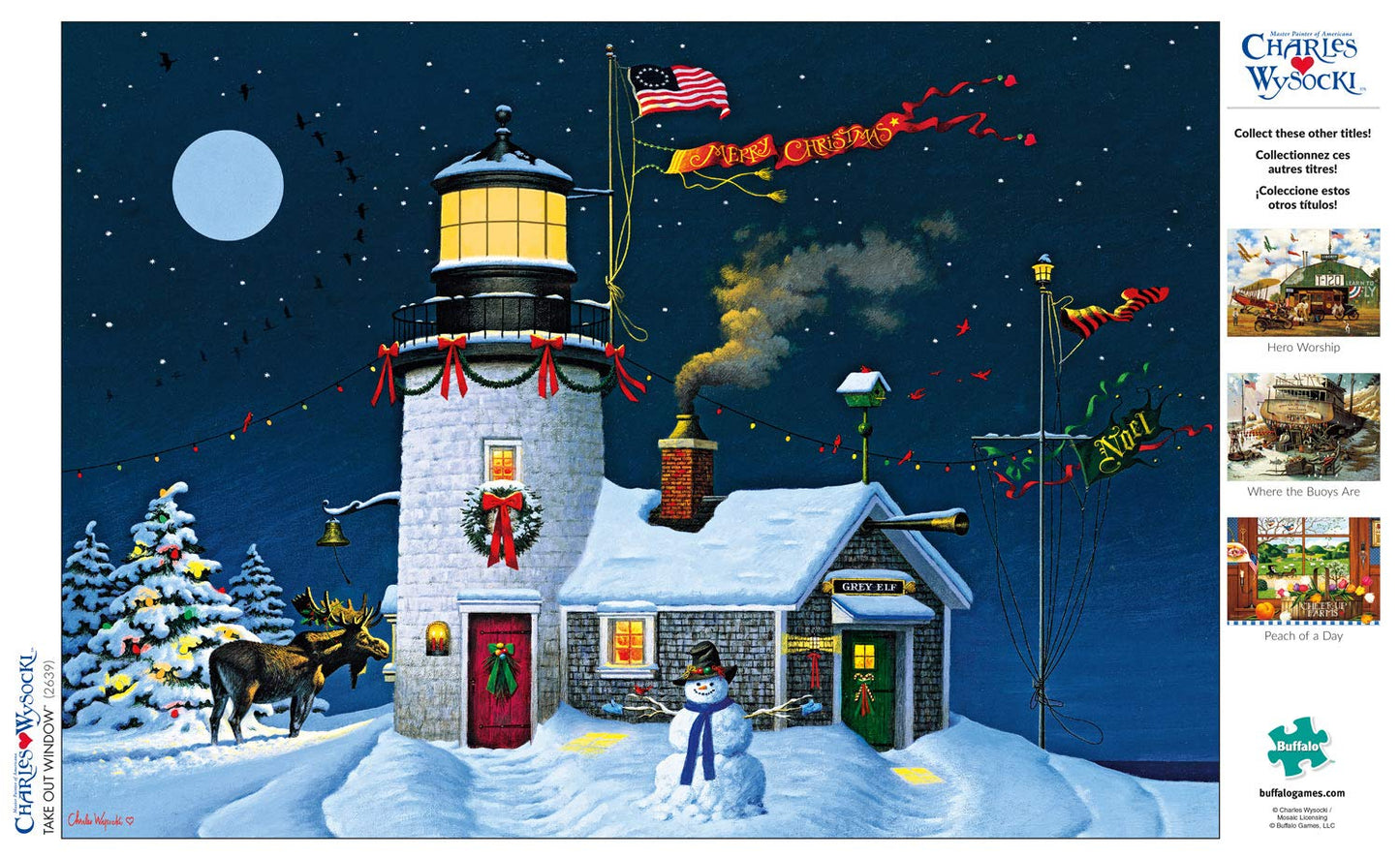 Buffalo Games 300 Piece Jigsaw Puzzle - Charles Wysocki Take Out Window, Large Size, Multicolor, Challenging Game Night Fun