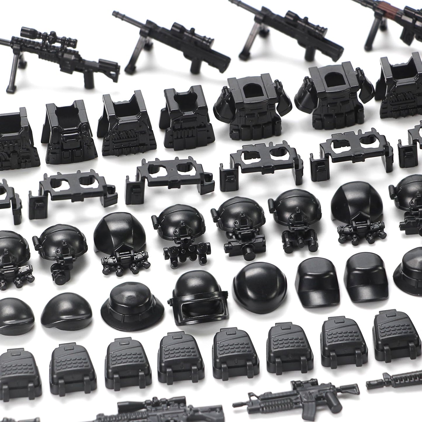 SWAT Team Military Accessories Kit 325 Pcs  Pack Gear E.O.D Suit NVD Helmet Shipping Container protective coveringy Building Block Toy for Police Soldiers Compatible with Major Brands