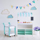 Teamson Kids My Dream Bakery Shop Dessert Stand And Rolling Pastry Cart Interactive Wooden Play Set With 18 Pretend Baked Goods,