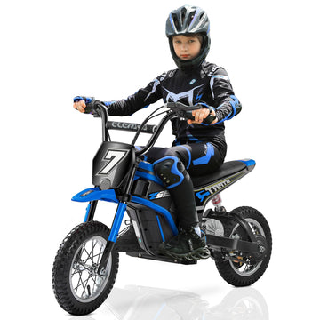 Elemara Electric Dirt Bike,350W Motorcycle For Kids With Tail Lights,Music & Bluetooth,15.5 Mph & 150Lb Max,Chain-Driven Motor,