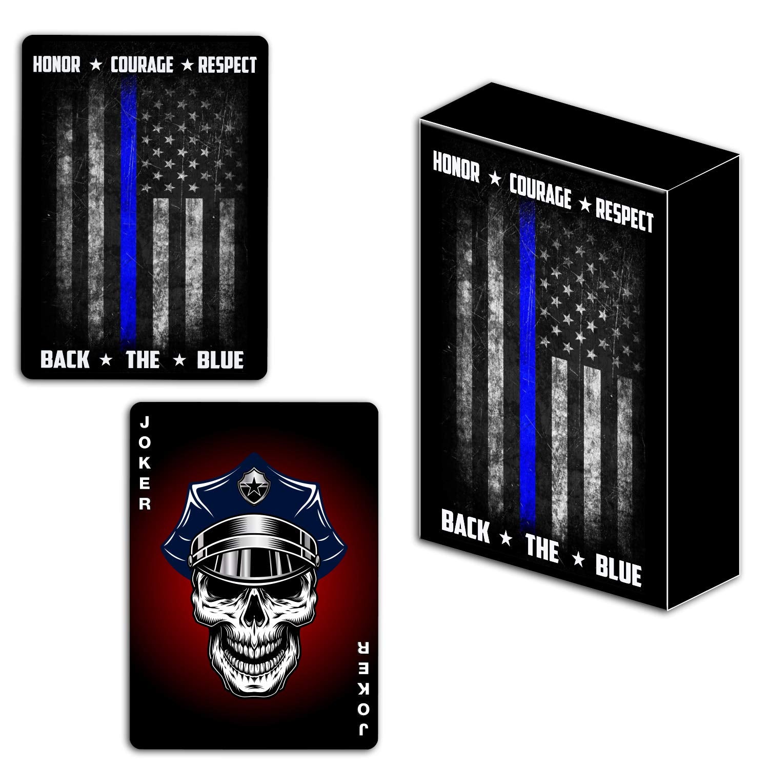 Military Gift Shop Police Officer Playing Cards - Unique Graphics - enhanced Quality - Police Officer Gifts for Men or Women | Disabled USMC Vet Owned Small Business