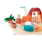 Janod Dino - Dinosaur Activity Table - 8 Activities In One - Includes Push Track, Stacking Toys, Bead Maze, And Gears - Ages 12 Months+ - J05825