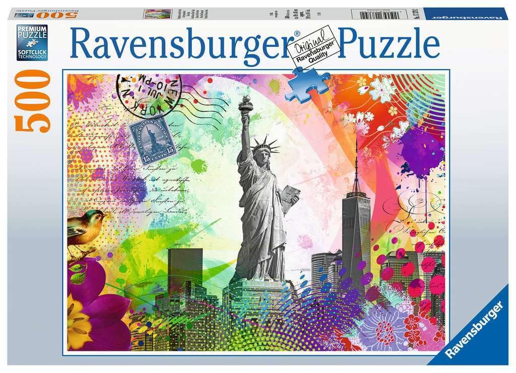 Ravensburger New York City Postcard 500 Piece Jigsaw Puzzle For Adults And Kids Age 10 Years Up - America, Usa
