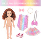 Zita Element 18 Inch American Doll With Doll Clothes And Accessories Including 18 Inch Doll Rainbow Dress Bow Bag Shoes Hairpin Necklace For Kids