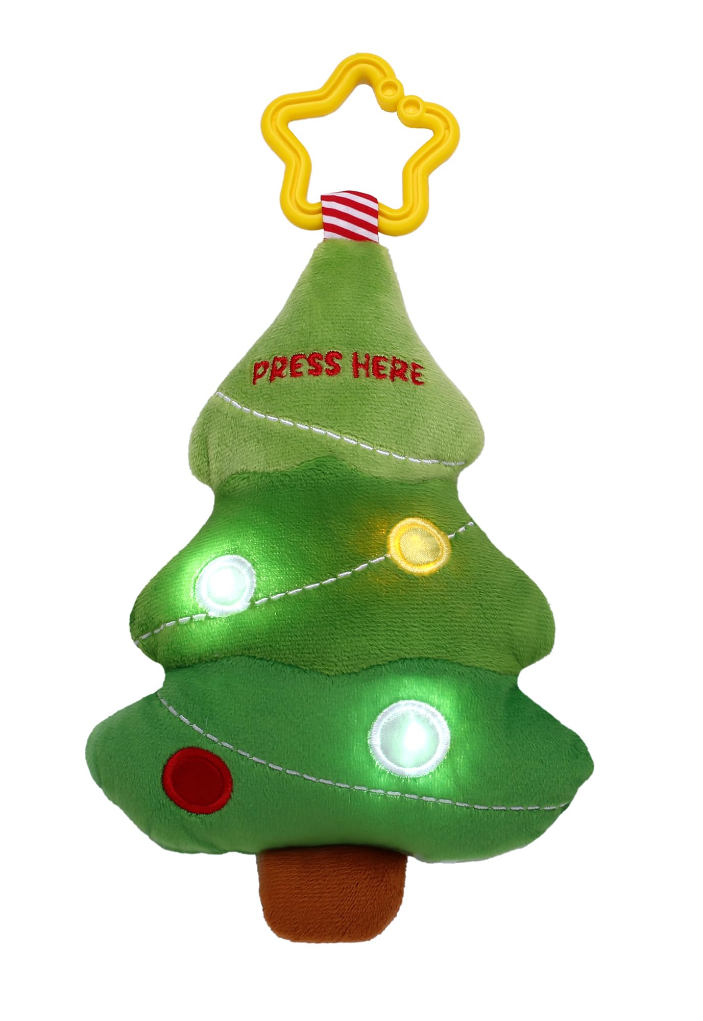 Baby Starters Magic Years 8 Inch Musical Light Up Plush Toy With Travel Hook, Christmas Tree, Green