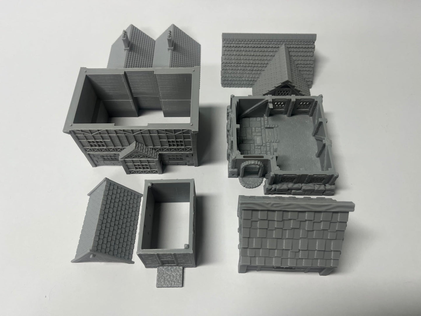 Paintable Tabletop Miniature Little Town Building Terrains Compatible With D&D Rpg War Gaming - 18Mm Scale Scenery With Medieval