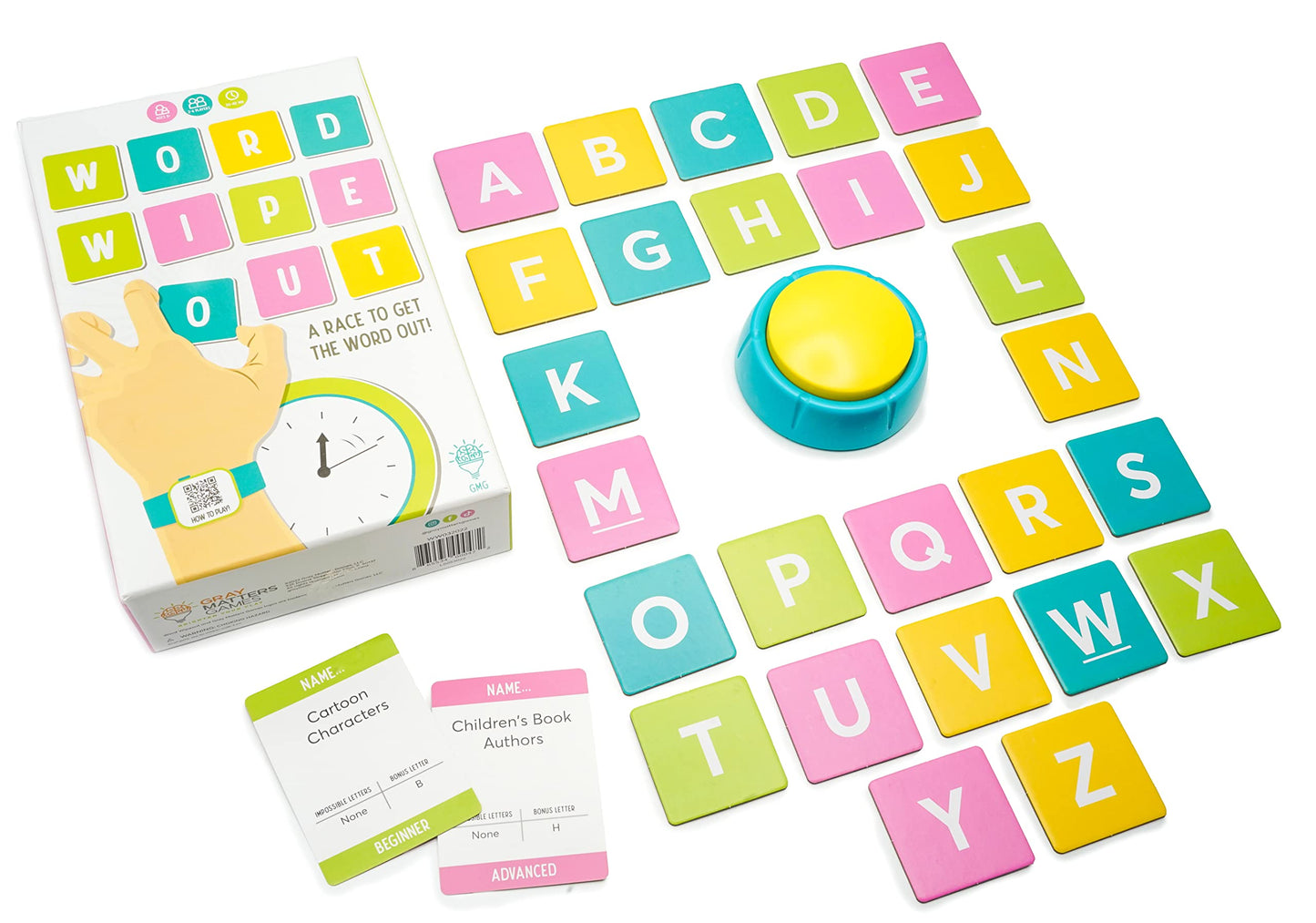 Gray Matters Games Word Wipeout: Easy To Learn Family Games For 2 To 6 Players | Fast-Paced Spelling Word Game For Family Game Nights | Fun Game For Adults & Kids 8 Years And Up