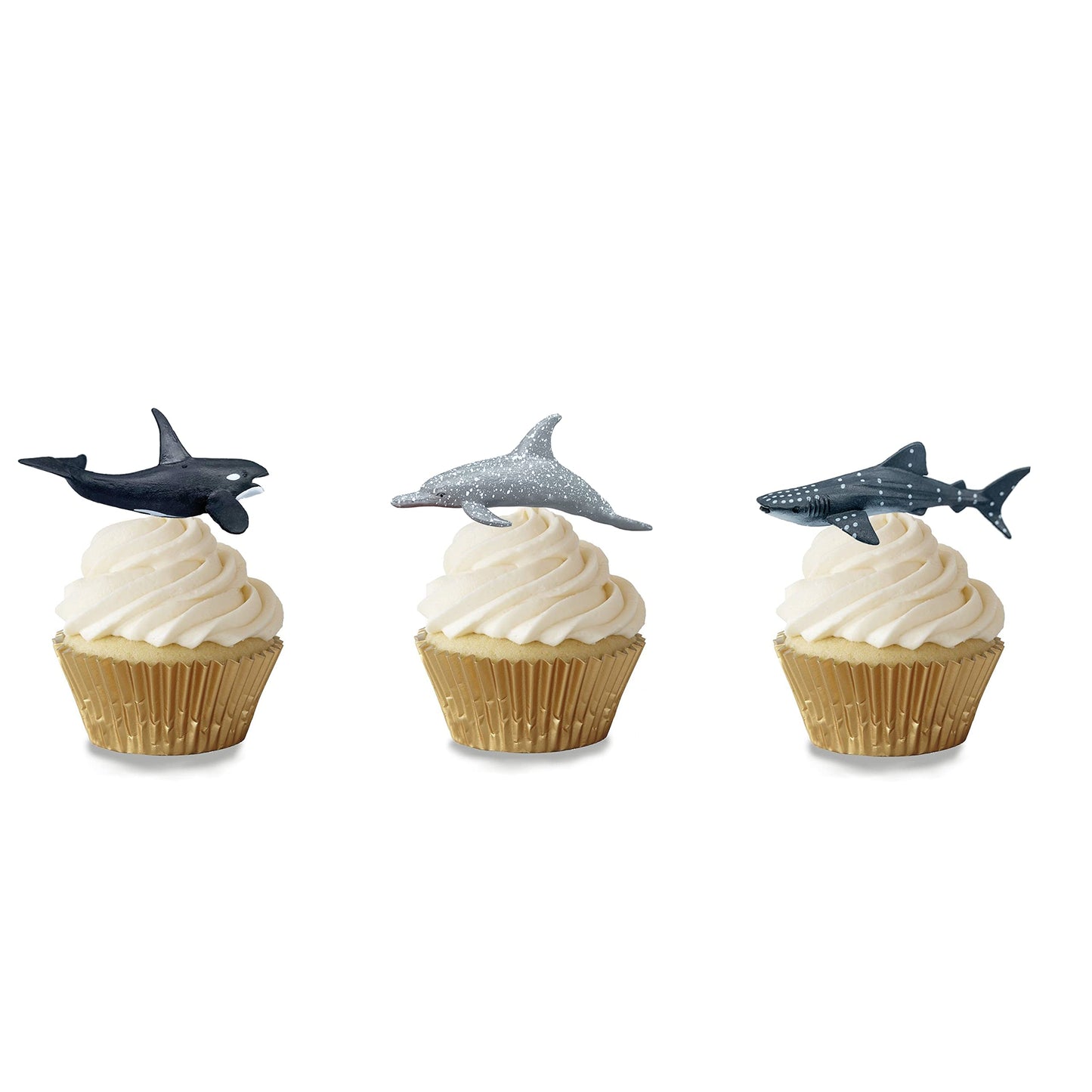Higherbros Sharks Figures Sea Animals Whale Toys Set Ocean Animal Action Figures, Great For Kids Bath Toys, Beach Toys, Cake Top