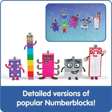 Hand2Mind Numberblocks Friends Six To Ten, Action Figure Set, Toy Figures, Small Figurines For Kids, Counting Blocks, Numbers For Toddlers, Math Toys, Kids Birthday Gifts, Easter Basket Stuffers