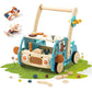 OESSUF 2-in-1 Wooden Baby Walker with 40 PCS Tool Toys - Baby Push Walker for 6-12 Months, Activity Center for Toddlers Aged 1-3