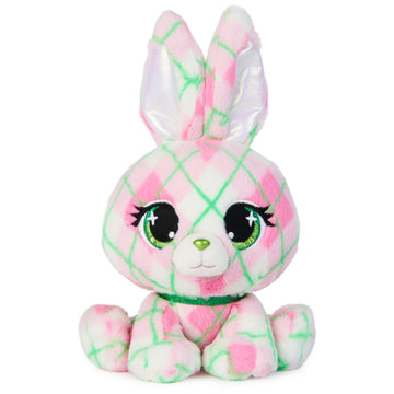 P.Lushes Pets Kennedy Karrats Designer Fashion Plush Toy, Collectible Bunny Stuffed Animal, Pink And Green, 6   