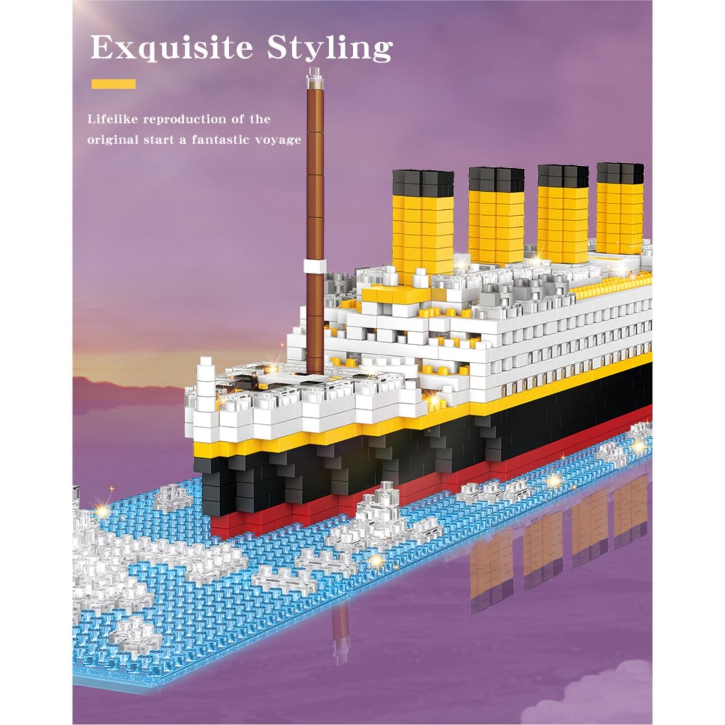 Jqmeg Titanic Micro Mini Building Blocks Set, 1860Pcs 3D Titanic Model Building Set Blocks, Diy Bricks Toys Gift For Adults And