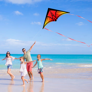 Yfafengs Delta Kites For Beginners & Kids - Easy Fly Large Outdoor Kite For Beach & Family Activities, Durable Delta Kites For K
