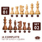 Blessings Decor Collector Edition Wooden Chess Pieces Chess Coins Pawns Chessmen Figurine Pieces (Brown & White)