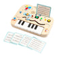 Zoomella Wooden Piano Busy Board Portable Sensory Toy For Boys Girls Toddler Children