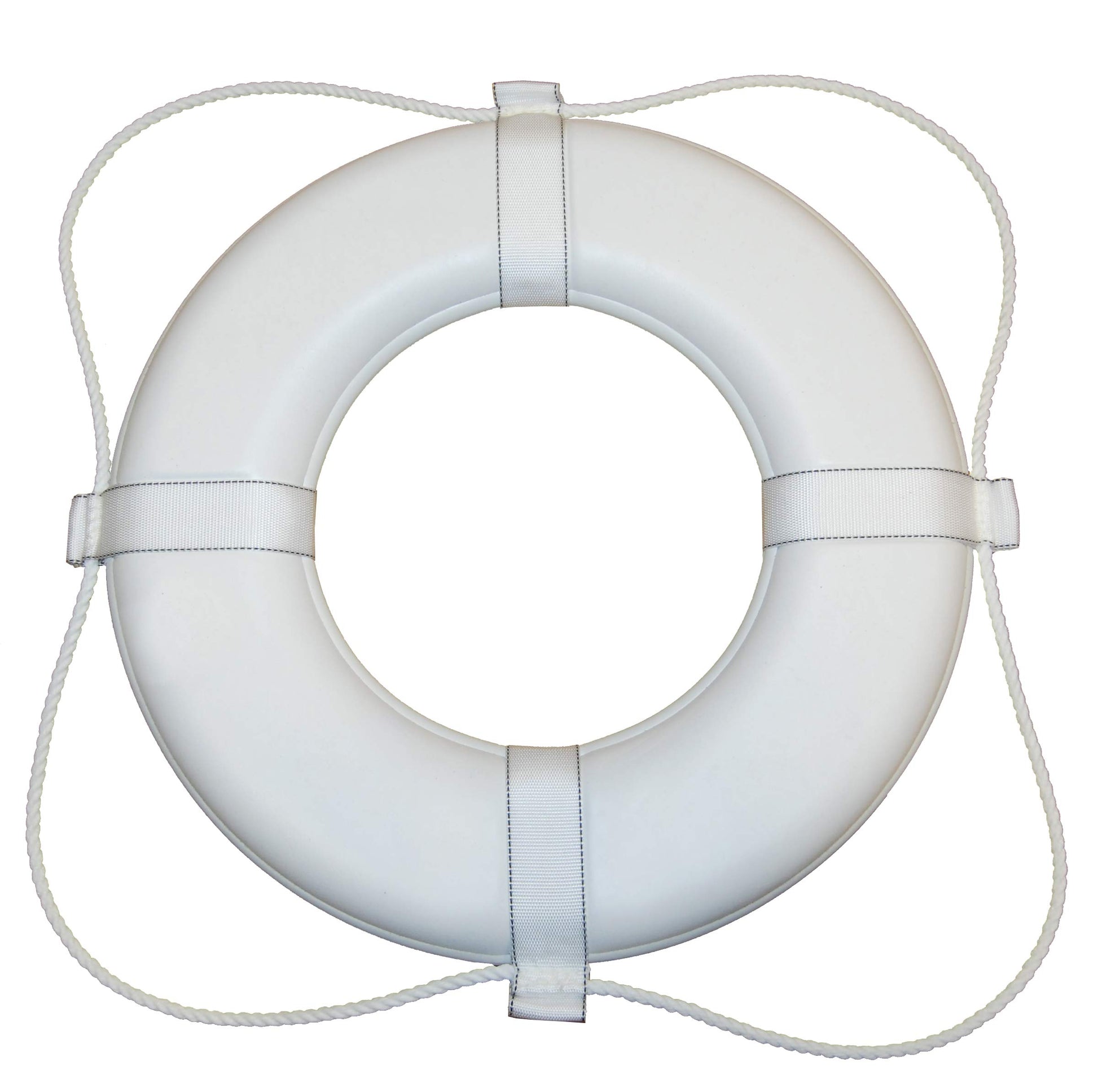 Taylor Made Vinyl Coated Foam Life Ring with White Grab Lines, White (20) - Puncture, tear, scuff-resistant - United States Coas