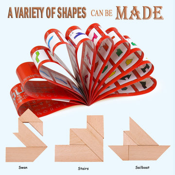KINGOU Wood T Shape Puzzle - 4 Pieces Brain Teaser Toy for Kids & Adults, Advanced Level, Model KPuzzle-125
