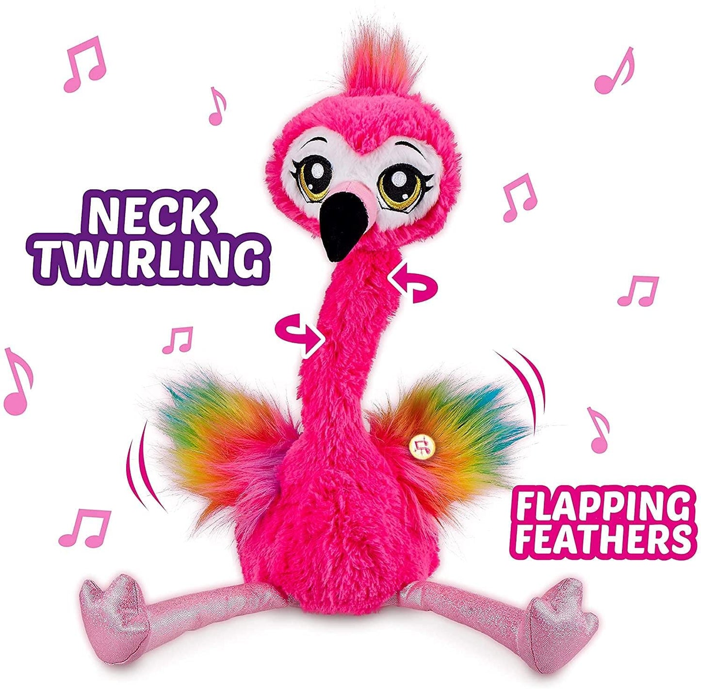 Pets Alive Frankie the Flamingo Pink - 15 Interactive Animal Dancing Plush with 3 Songs, Includes Baby Collectible Flamingo, Par
