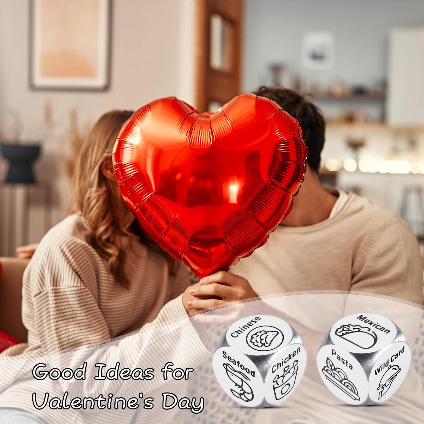 Dinner Food Dice Decider, Valentines Day Gifts For Him, 2Pcs Food Decision Dice, Valentines Gift Basket, Wedding Gifts For Coupl