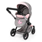 Bayer Design Dolls: Pram Xeo: Butterfly Grey & Pink - Matching Handbag, Adjustable Handle, For Dolls Up To 20'', Ages 3+