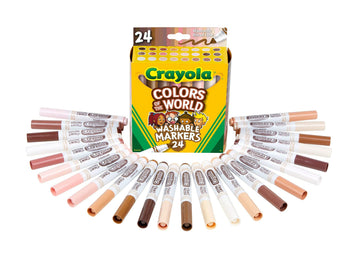 Crayola Colors of The World Markers, 24 Count Skin Tone Markers, Multi Color, Classroom Supplies, Gift for Kids