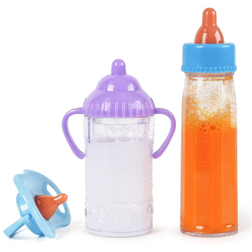 Vollence Magic Baby Doll Bottles,Magic Doll Disappearing Milk And Juice, Baby Doll Accessories Toys Baby Doll Feeding Set
