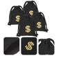 NUOBESTY 4 Pcs Money Drawstring Bag Dollar Party Favor Bags Canvas Money Pouch Dollar Sign Carrying Sack for Bank Robber Pirate